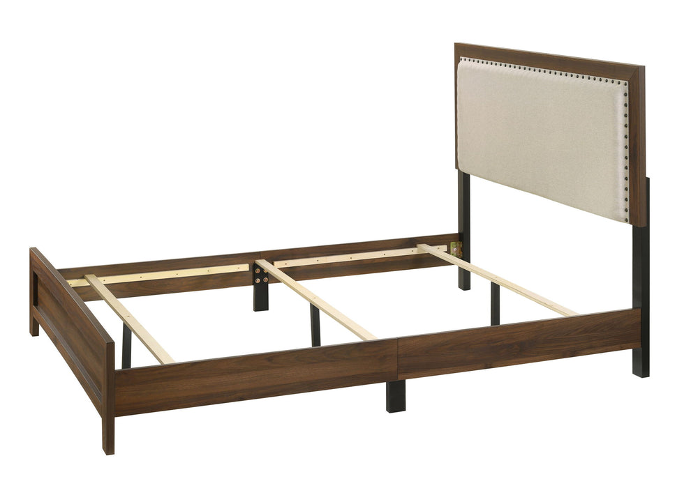 Millie - Full Upholstery Bed In One Box - Brown Cherry