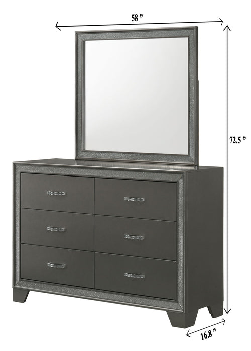 Kaia - Dresser & Mirror - Dark Gray