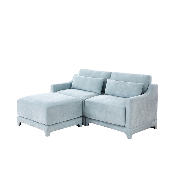 Stylish Sofa With Ottoman And Lumbar Pillows, Ergonomic Design