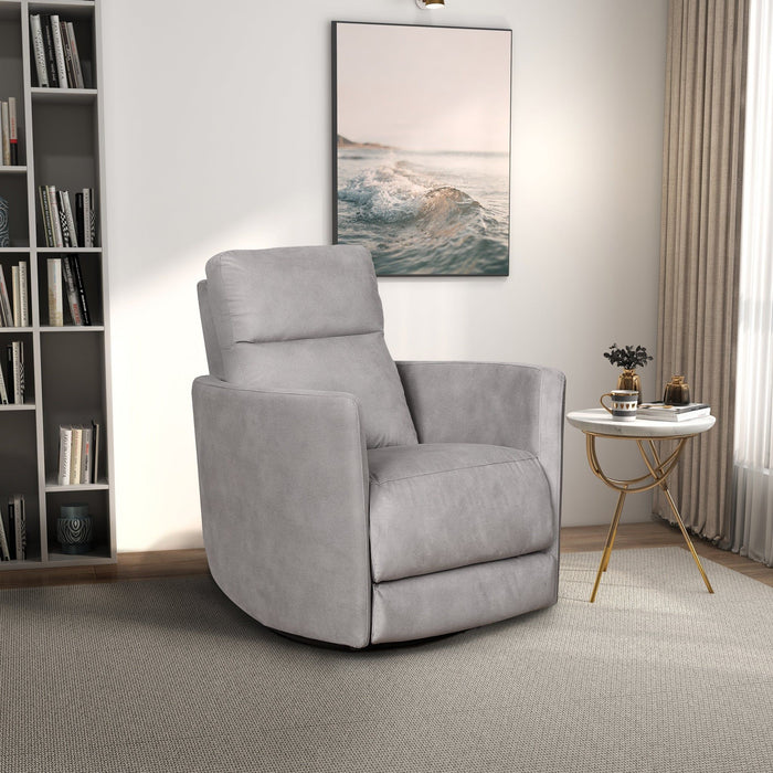 Lawson - Swivel Glider Suede Recliner Chair - Latte