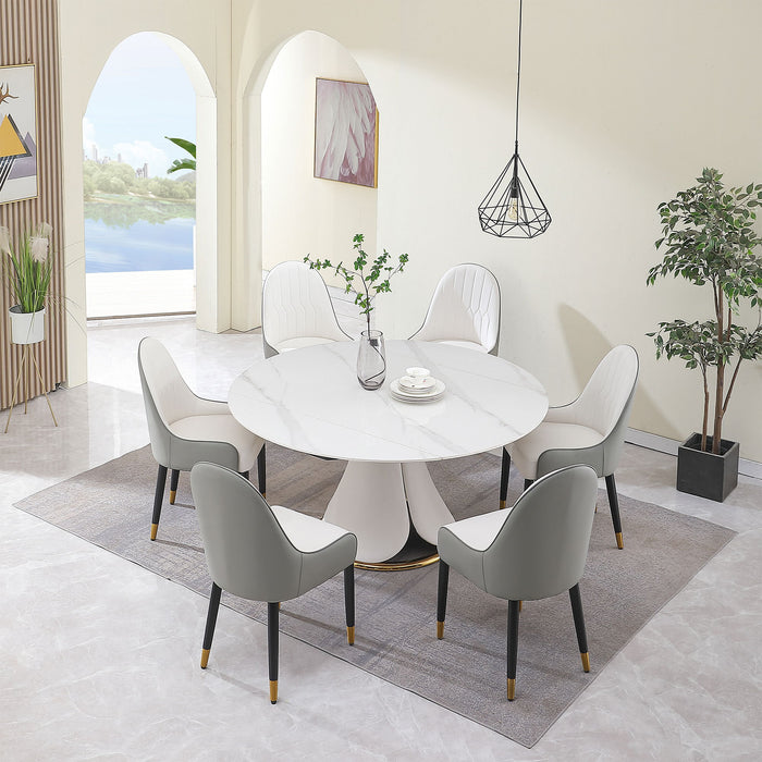 Fashion Modern Sintered Stone Dining Table With Retractable Function And Chairs
