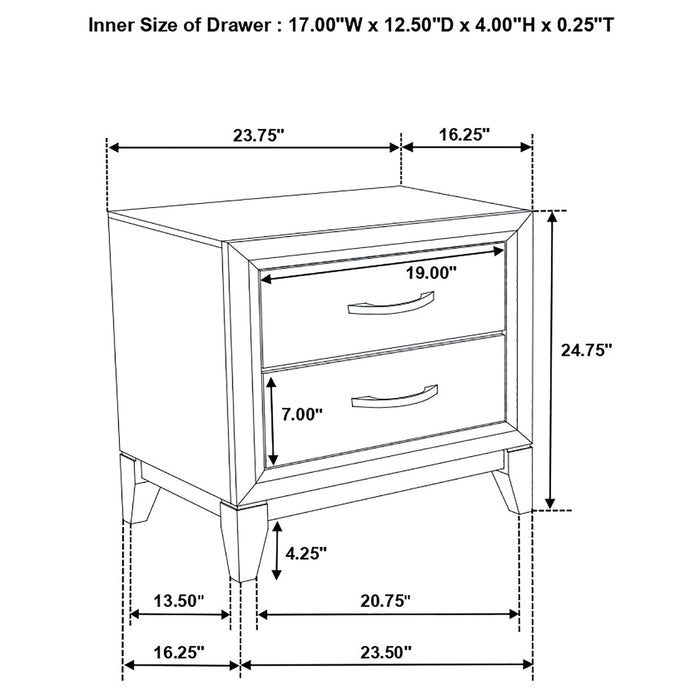 Stephan - 2 Drawer Nightstand - Oak