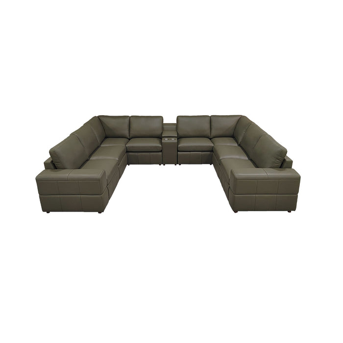 Upholstered Large Arms Sectional With Recliner Seats