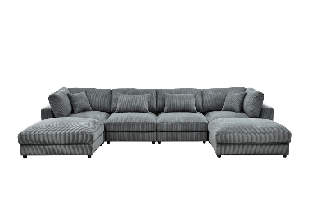Upholstered Modular Sectional & Custom Configuration And Toss Pillows