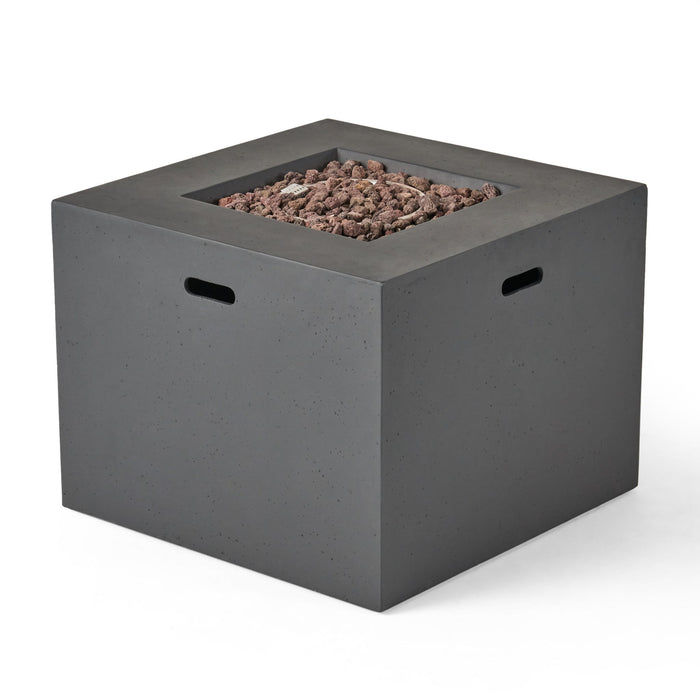 Outdoor Patio Square Gas Burning Concrete Fire Pit 40,000 Btu