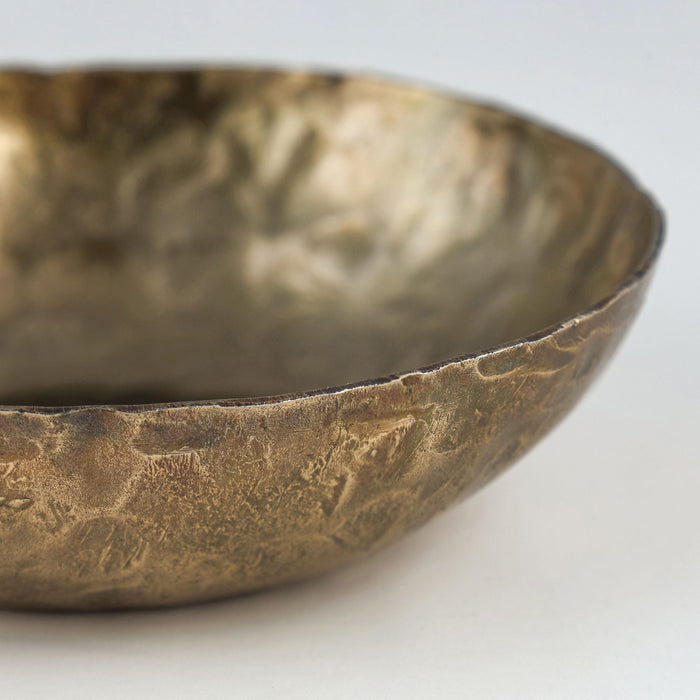 Shah - Hammered Iron Catchall Round Bowls (Set of 3) - Antique Brass