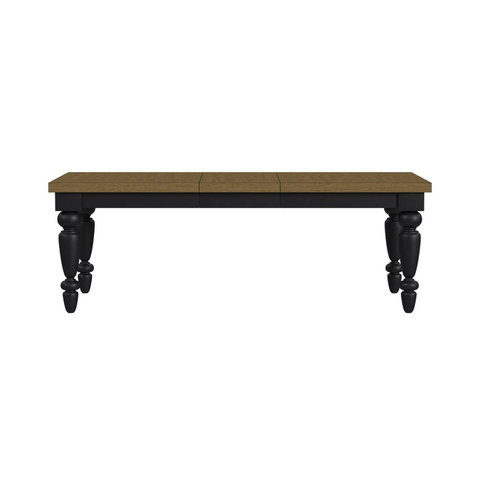 Heritage - Rectangular Dining Table With 18" Leaf - Oak Brown And Black