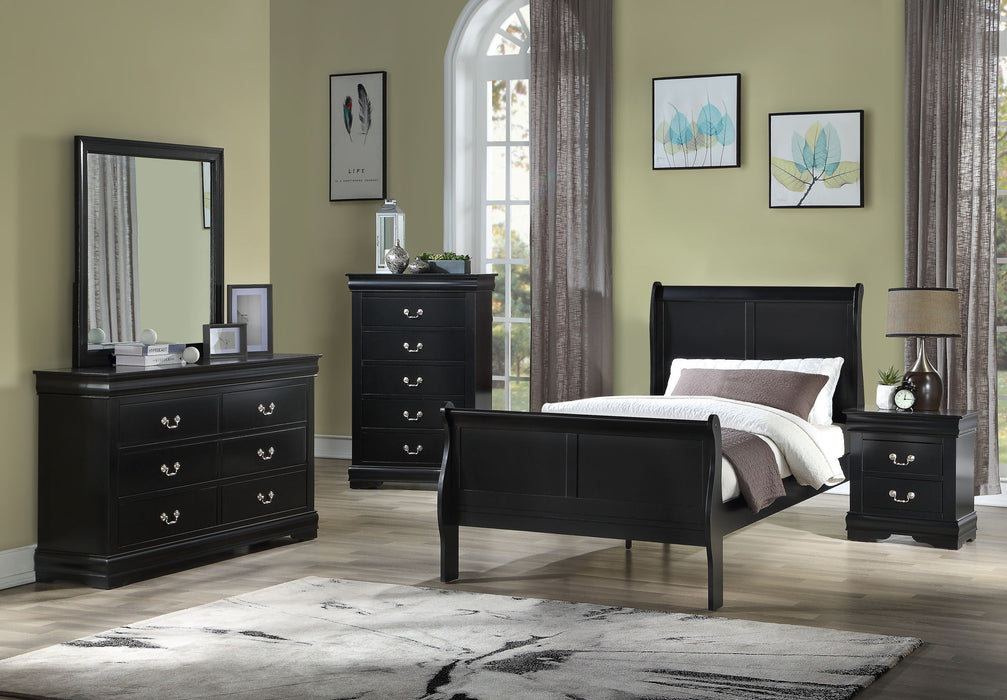 Louis Philip - Full 4 Piece Bedroom Set - Black