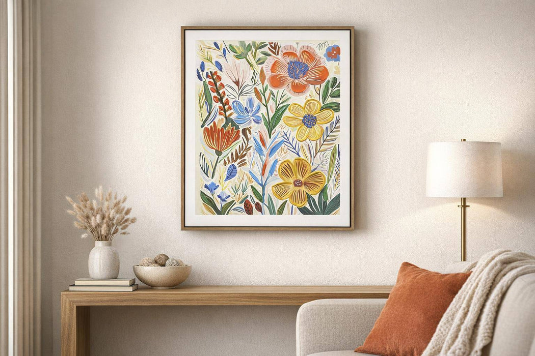 Petal Reverie II Hand-Embellished Canvas In Frame - Natural / Multicolor