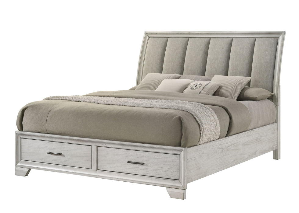 Jaymes - King Storage Bed - White Mist