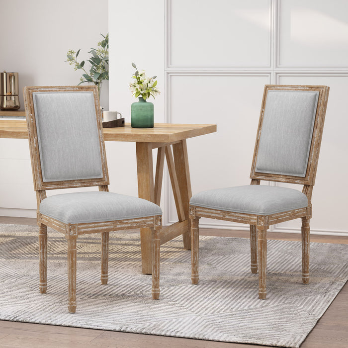 French Country Style Dining Chair With Upholstered Seating And Fluted Legs