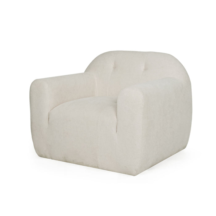 Harmonara - Boucle Upholstered Club Chair With Blind Tufting