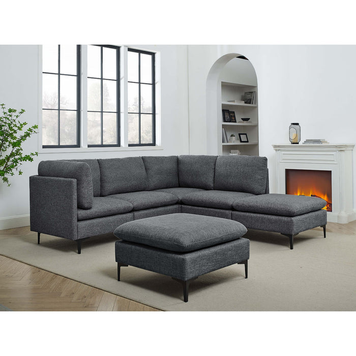 Upholstered Modular Sectional & Tall Legs