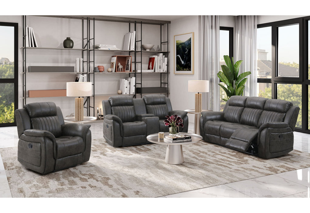U8517 - 3 Piece Living Room Set (Reclining Sofa / Reclining Loveseat / Glider Recliner) - Charcoal