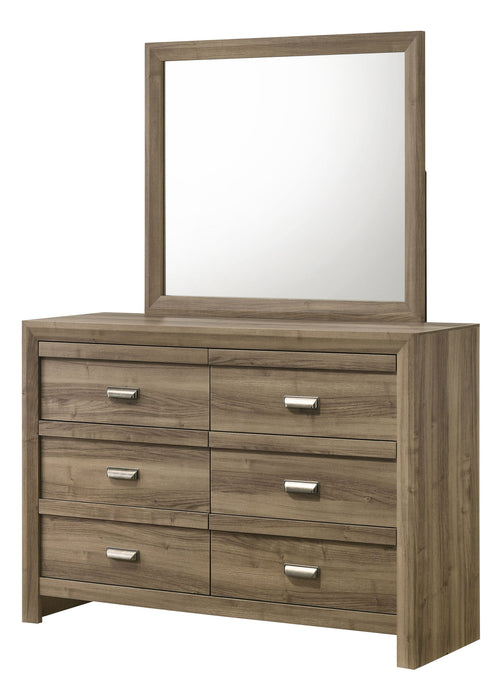 Valor - Full 5 Piece Bedroom Set - Light Brown