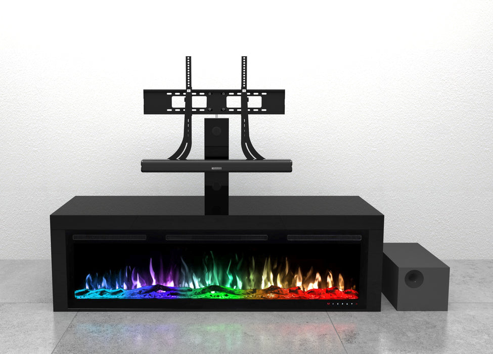 Fireplace TV Stand With Sound System For 75-80" TV's - Black