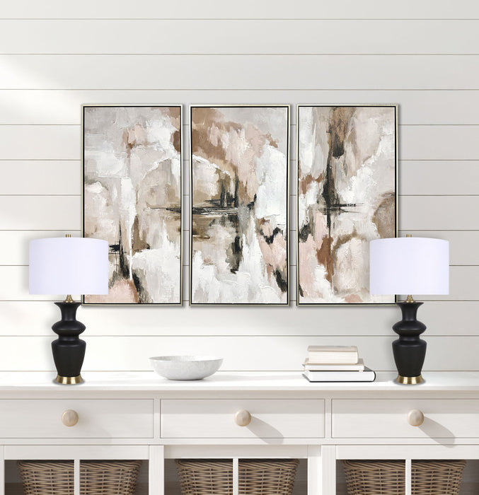 "Elegance Radiance" Ceramic Table Lamp (Set of 2) - Black / Soft Gold