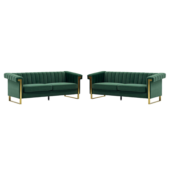 2 Piece Sofa Set With Tufted Back And Deep Seating