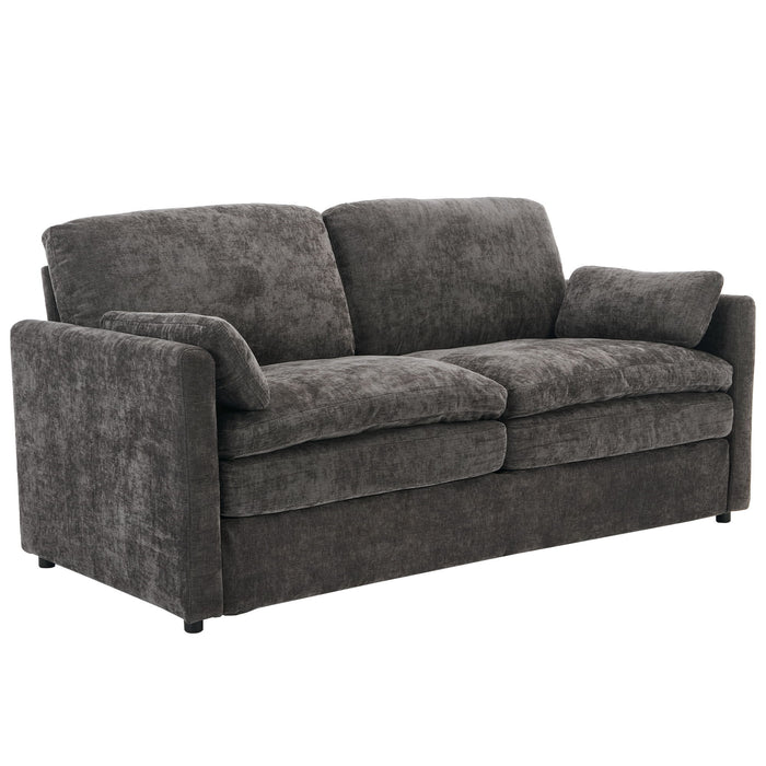 Cozy Upholstered Plush Cushion Loveseat Sofa For Living Room