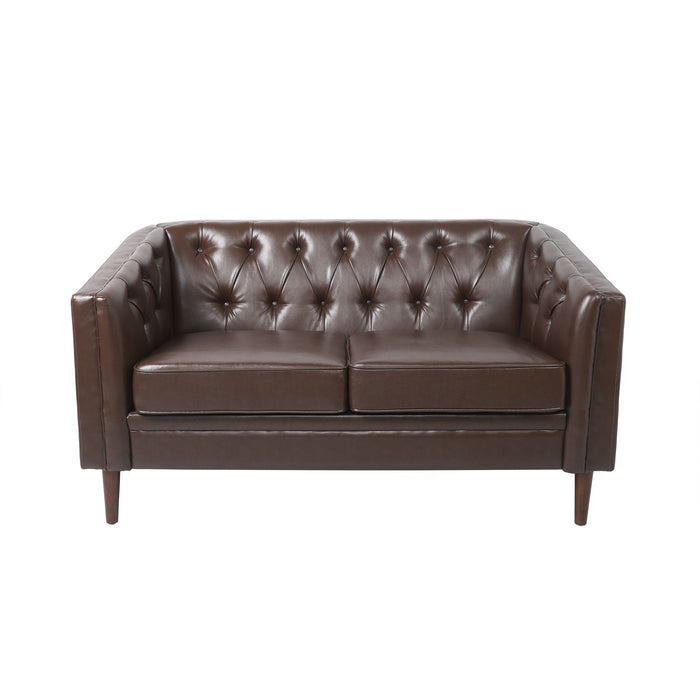 Sophisticated Loveseat With Diamond Stitched Detailing