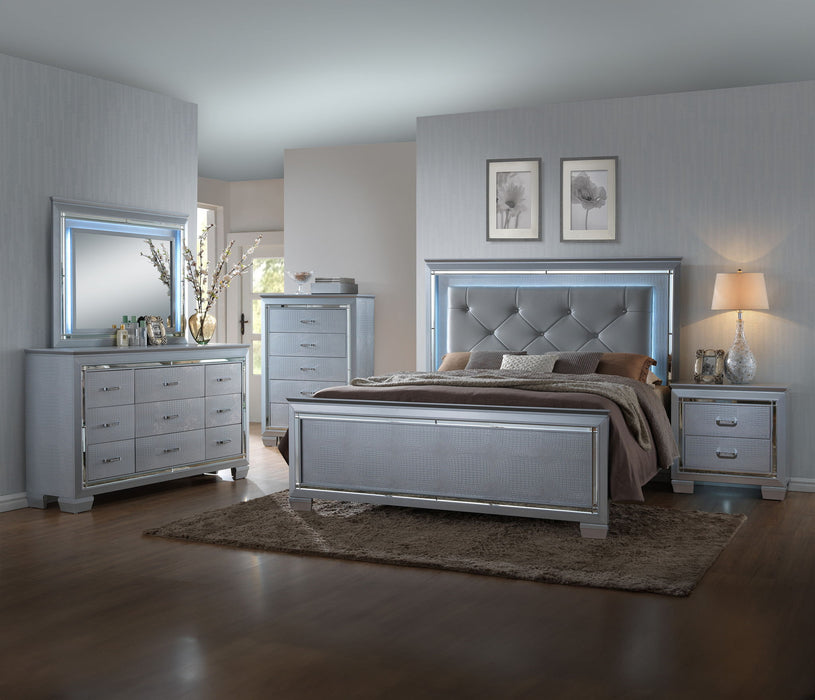 Lillian - King 5 Piece Bedroom Set - Gray