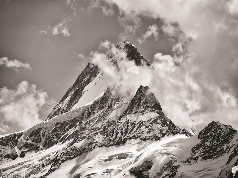 The Schreckhorn In The Bernese Alps By Martin Podt Photography (Framed Small) - Gray
