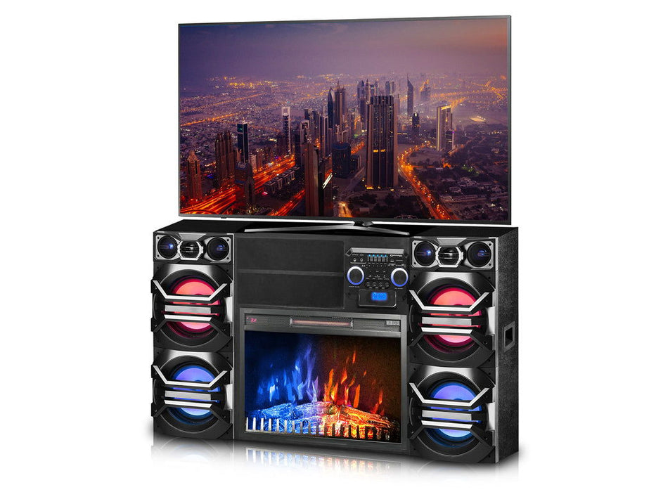 10,000 Watt Fireplace TV Stand - Black