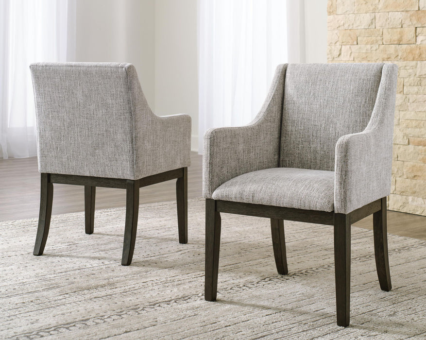 Burkhaus - Marrón oscuro - Sillón de comedor Uph (juego de 2)
