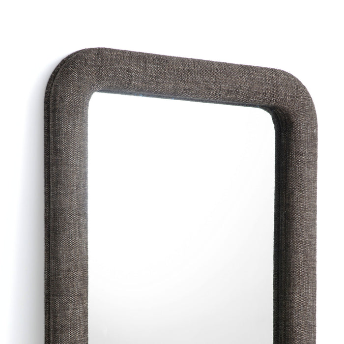 Heidi - Oversized Upholstered Floor Mirror In Textured Fabric