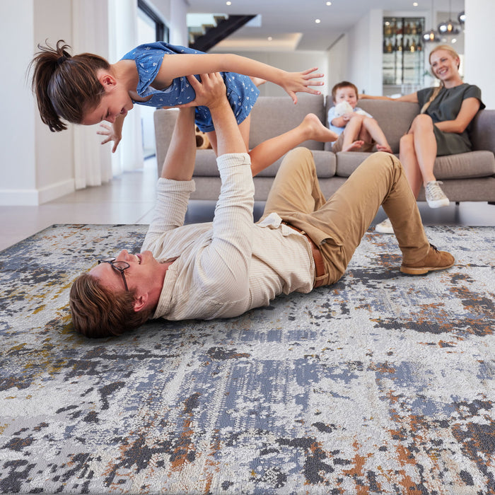 Payas - 8' X 10' Abstract Area Rug - Ivory / Navy