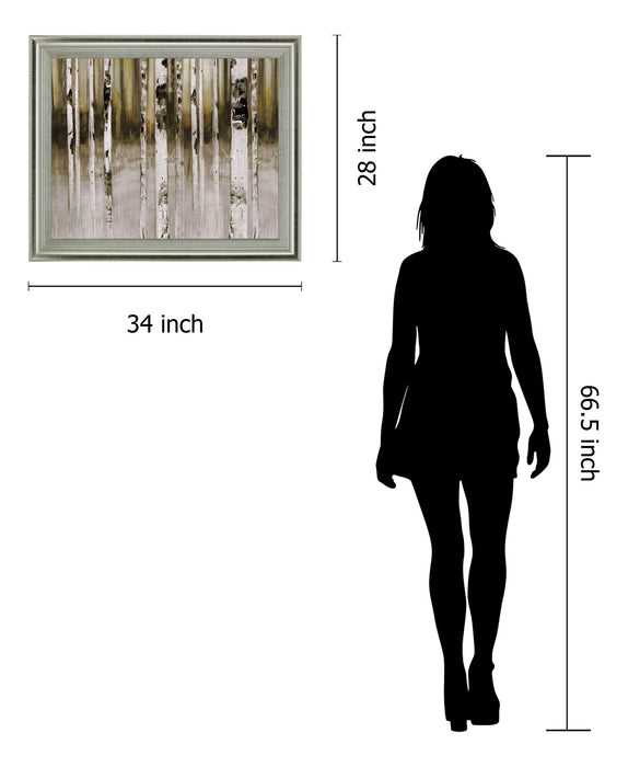 Dusky Birch Woods - 28" x 34" Framed Wall Art