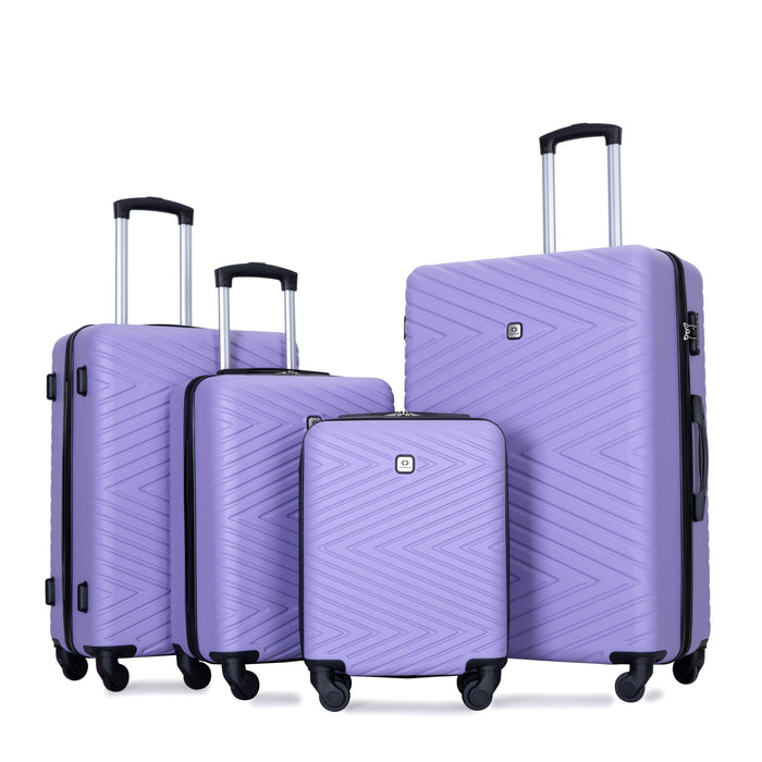 Luggage 4 Piece Lightweight Suitcase With Rotating Wheels With Tsa Lock,