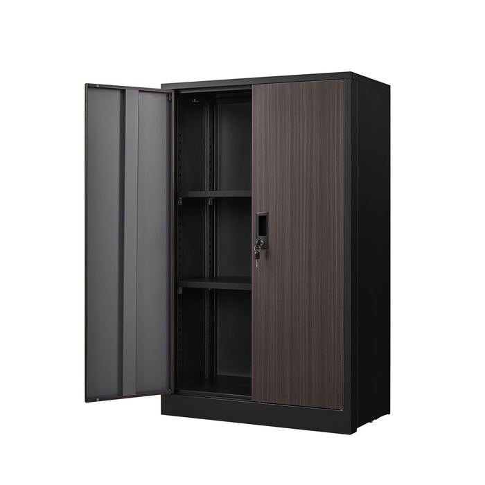 Metal Storage Cabinet With Locking Doors And Adjustable Shelf, Folding Filing Storage Cabinet, Folding Storage Locker Cabinet For Home Office, School, Garage