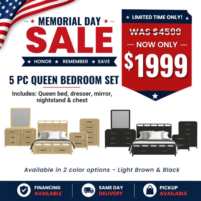 5 PC Storage Queen Bedroom Set