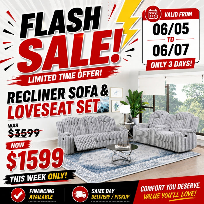 2 PC Recliner Sofa & Loveseat
