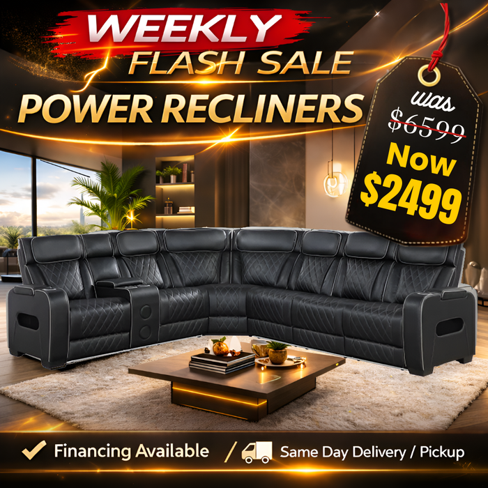 Power Reclining Sectional with Left Side Console