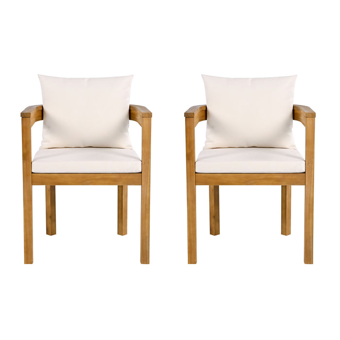 Abaco - Outdoor Acacia Wood Dining Chair (Set of 2) - Beige
