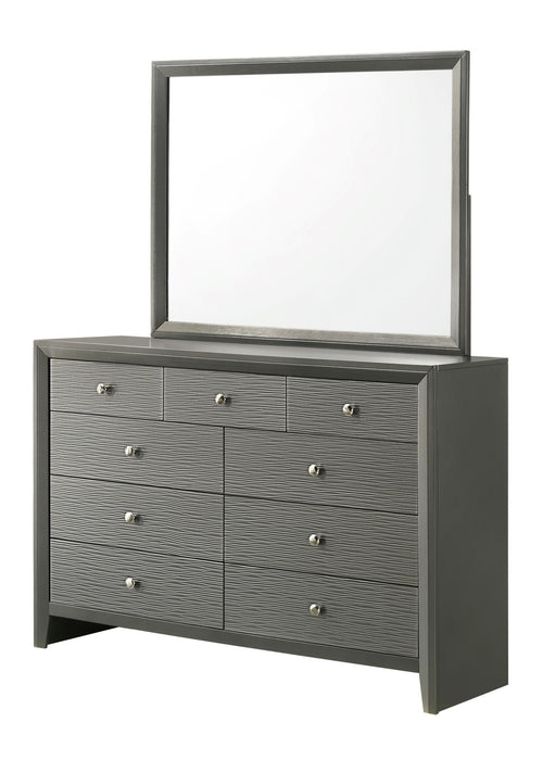 Denker - Queen 4 Piece Bedroom Set - Gun Metal