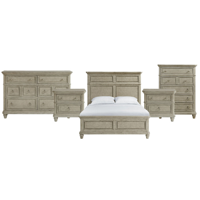 Whit-Ash - Panel Bedroom Set With Door Chest