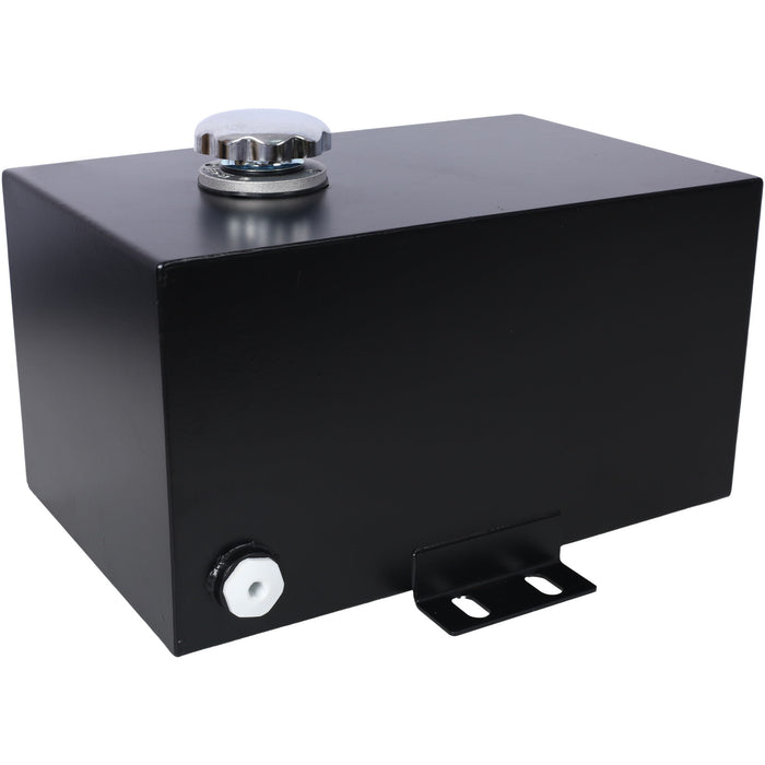 Heavy Duty 5 Gallon Steel Hydraulic Fluid Reservoir Tank With Mounting Foot, 14 Gauge - Black