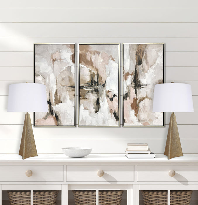 "Golden Apex" Ceramic Table Lamp (Set of 2) - Electroplated Gold