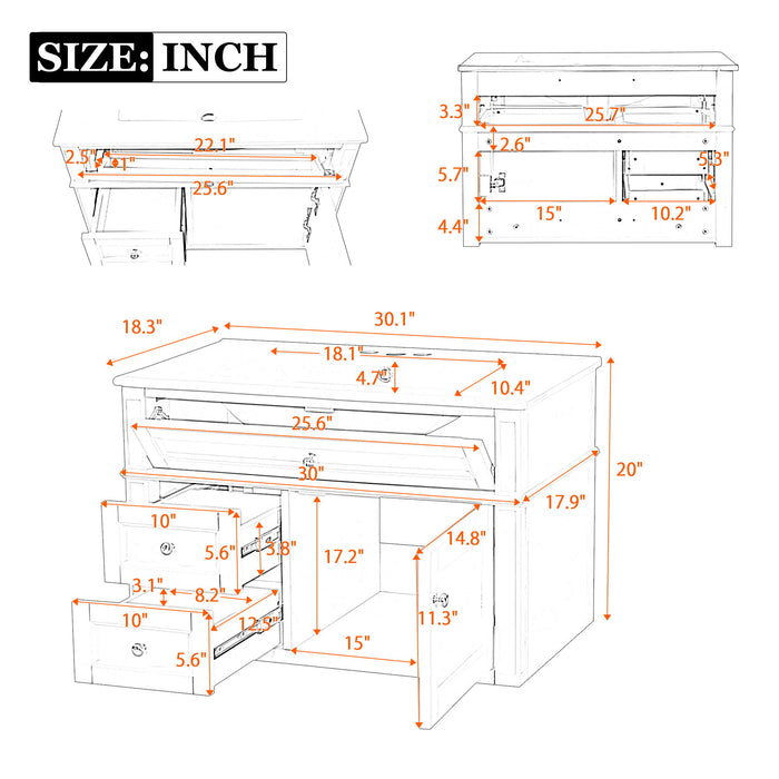 Wall Mounted Bathroom Vanity With 2 Drawers, 1 Tip Out Drawer, 3 Holes Sink