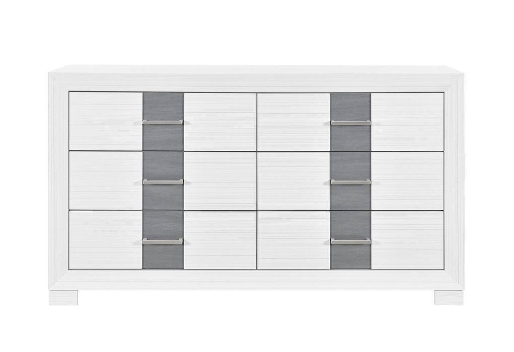 Optimus - 4 Piece Bedroom Set (King Bed, Dresser, Mirror, Nightstand) - White