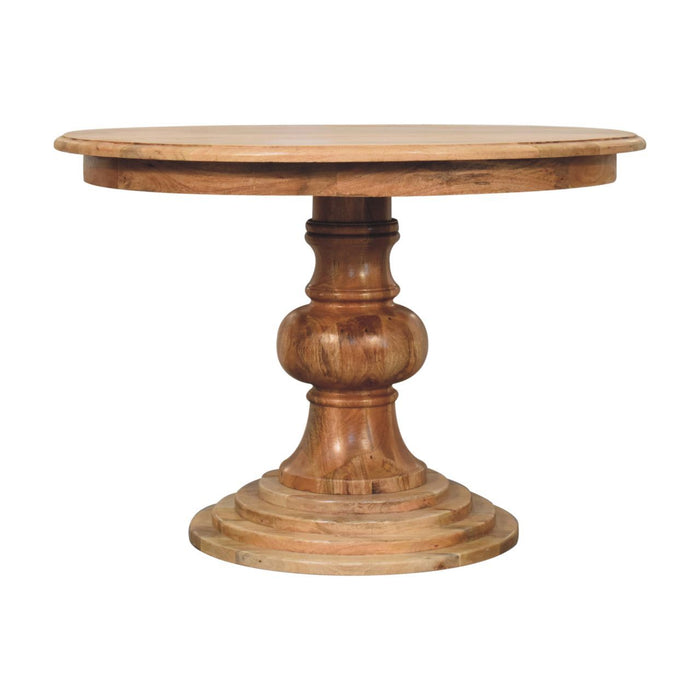 Round Turned Dining Table - Oak