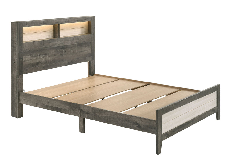 Rhett - King 5 Piece Bedroom Set - Chalk / Gray