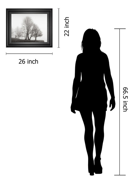 Fog And Trees At Dusk By Lsh - Framed Print Wall Art - Dark Gray