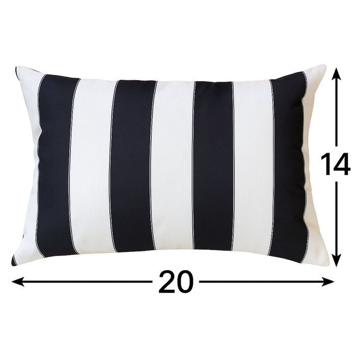 Horizon - Stripe Pillow Outdoor & Indoor - Black