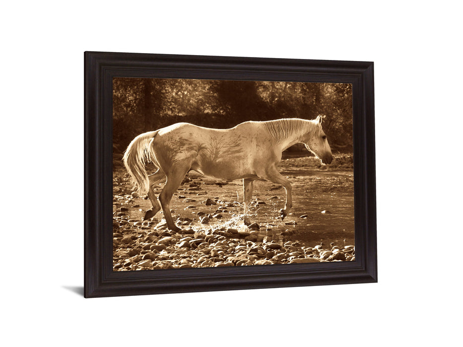 Sepia River Stroll - 28" x 34" Framed Wall Art