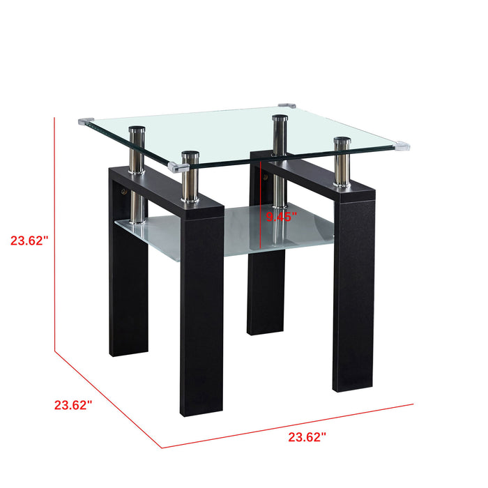 Clear Glass Top Side Table, Modern Design For Home