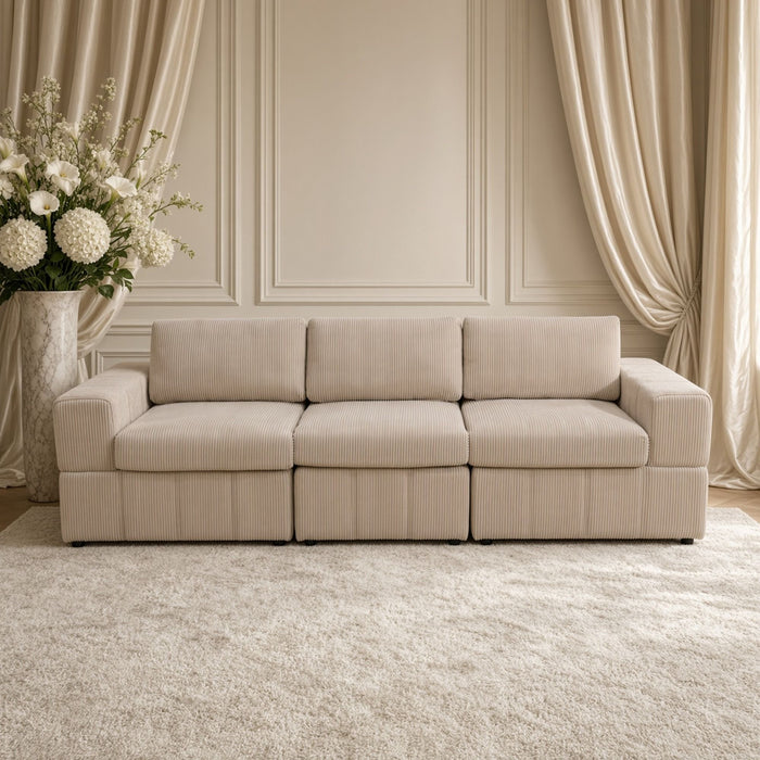Oversized Modular Sectional Sofa 3 Piece Set, Flexible Layout For Living Room